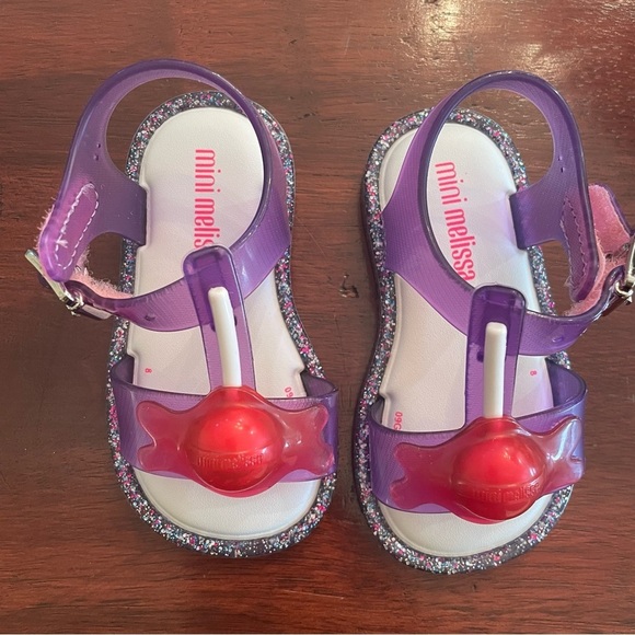 Mini Melissa Purple and Red Kids Sandals - Picture 4 of 10